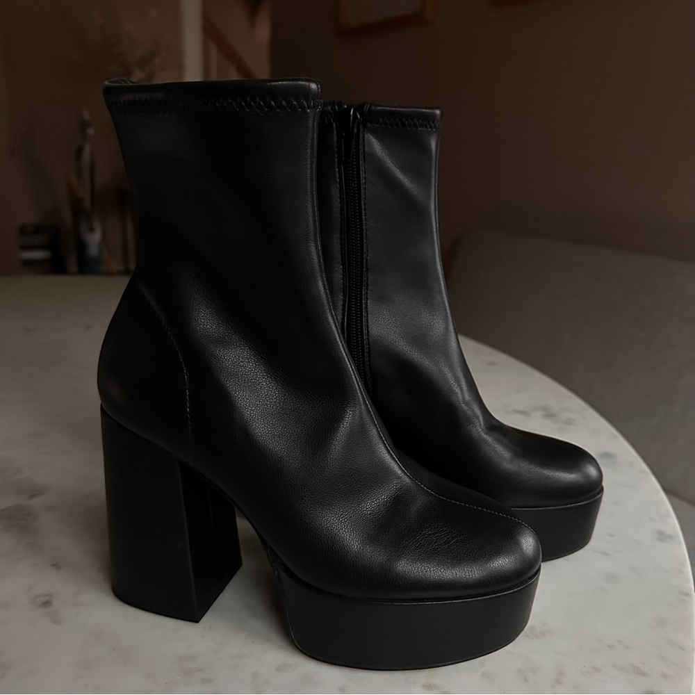 Black Platform Ankle Boots